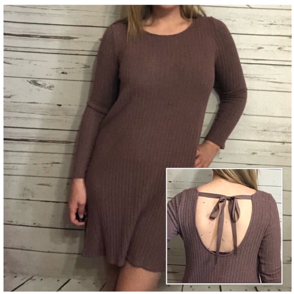 American Eagle Outfitters Dresses & Skirts - Ae Soft & Sexy Plush Ribbed Tie-back Scoop Dress